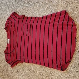 Free Kisses striped T-shirt with pocket